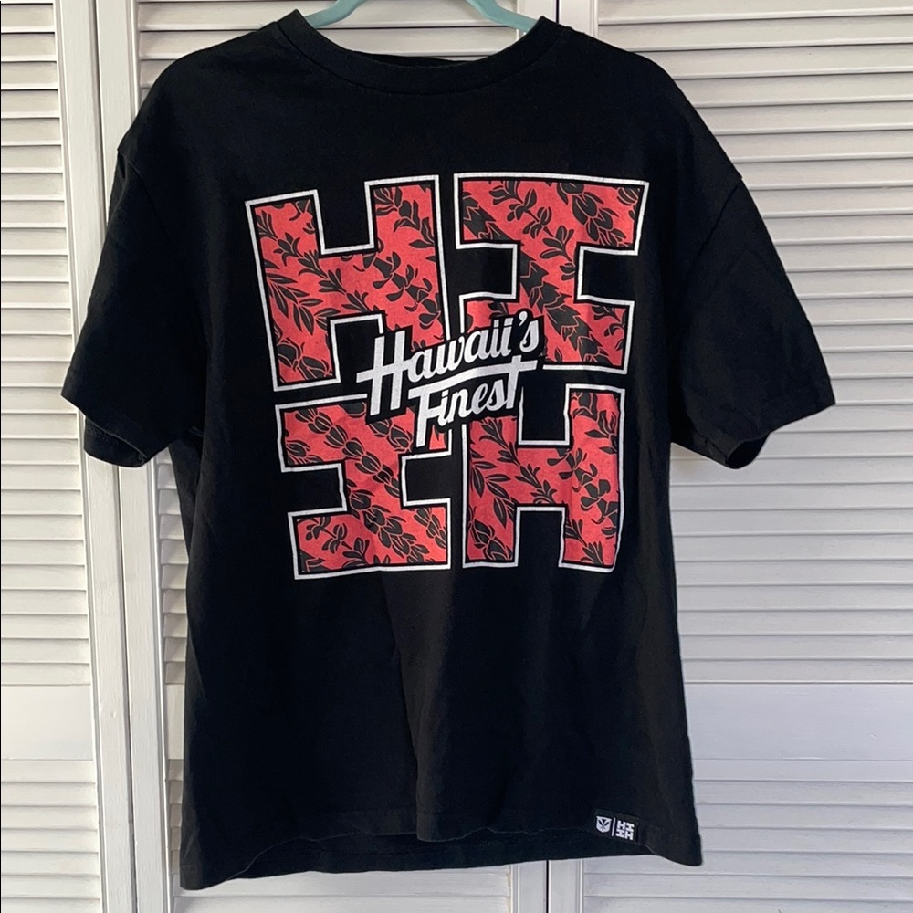 Hawaii's Finest Mens Black and Red T-Shirt